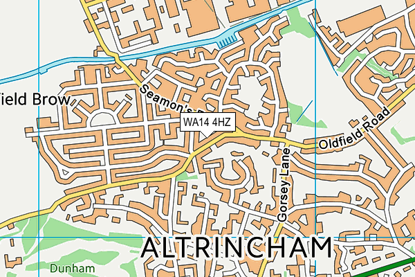 WA14 4HZ map - OS VectorMap District (Ordnance Survey) WA14 4HZ map - OS VectorMap District (Ordnance Survey)
