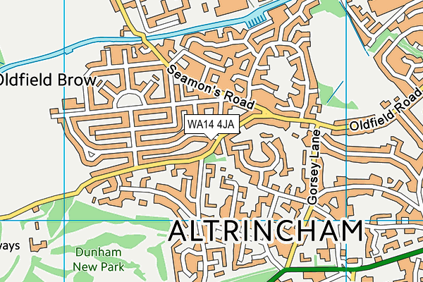 WA14 4JA map - OS VectorMap District (Ordnance Survey)