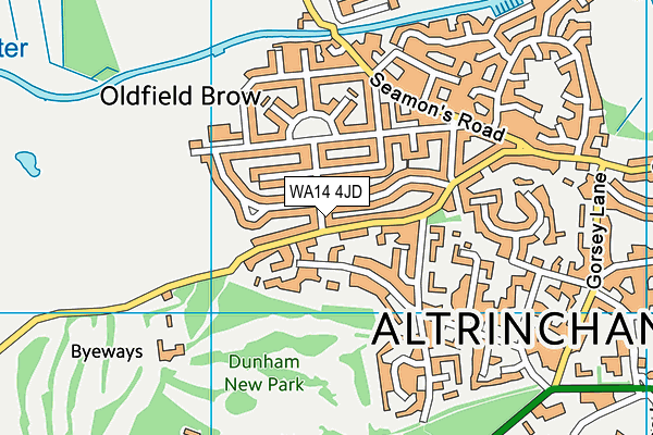 WA14 4JD map - OS VectorMap District (Ordnance Survey) WA14 4JD map - OS VectorMap District (Ordnance Survey)