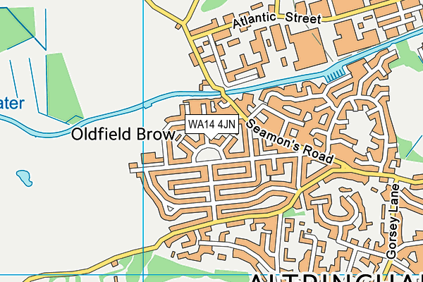WA14 4JN map - OS VectorMap District (Ordnance Survey) WA14 4JN map - OS VectorMap District (Ordnance Survey)