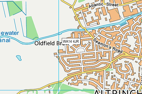 WA14 4JR map - OS VectorMap District (Ordnance Survey) WA14 4JR map - OS VectorMap District (Ordnance Survey)