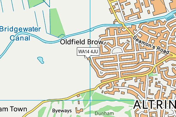 WA14 4JU map - OS VectorMap District (Ordnance Survey) WA14 4JU map - OS VectorMap District (Ordnance Survey)