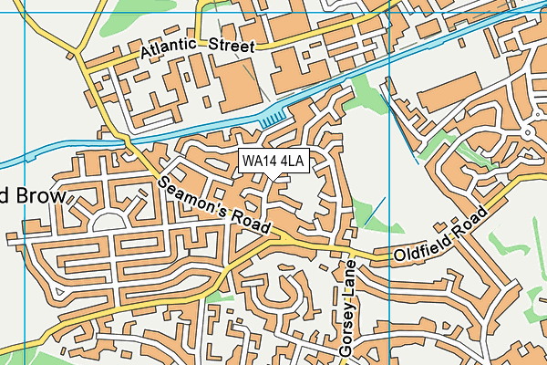 WA14 4LA map - OS VectorMap District (Ordnance Survey) WA14 4LA map - OS VectorMap District (Ordnance Survey)