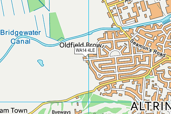 WA14 4LE map - OS VectorMap District (Ordnance Survey) WA14 4LE map - OS VectorMap District (Ordnance Survey)