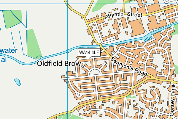 WA14 4LF map - OS VectorMap District (Ordnance Survey) WA14 4LF map - OS VectorMap District (Ordnance Survey)