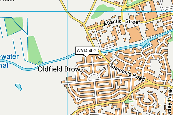 WA14 4LG map - OS VectorMap District (Ordnance Survey) WA14 4LG map - OS VectorMap District (Ordnance Survey)