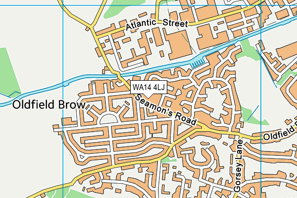 WA14 4LJ map - OS VectorMap District (Ordnance Survey)