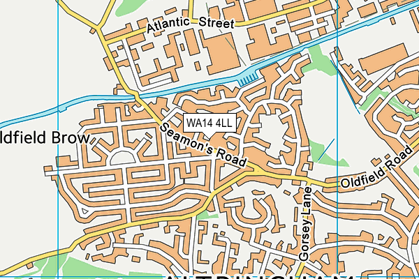 WA14 4LL map - OS VectorMap District (Ordnance Survey) WA14 4LL map - OS VectorMap District (Ordnance Survey)