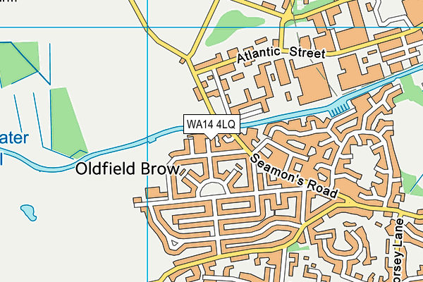WA14 4LQ map - OS VectorMap District (Ordnance Survey) WA14 4LQ map - OS VectorMap District (Ordnance Survey)