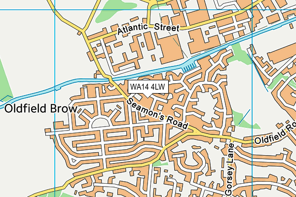 WA14 4LW map - OS VectorMap District (Ordnance Survey) WA14 4LW map - OS VectorMap District (Ordnance Survey)