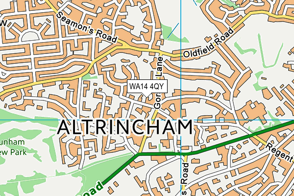 WA14 4QY map - OS VectorMap District (Ordnance Survey)