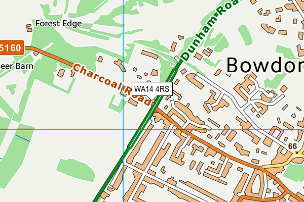 WA14 4RS map - OS VectorMap District (Ordnance Survey) WA14 4RS map - OS VectorMap District (Ordnance Survey)