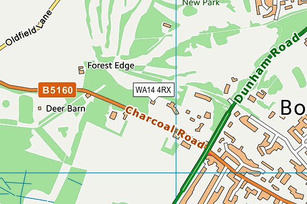 WA14 4RX map - OS VectorMap District (Ordnance Survey) WA14 4RX map - OS VectorMap District (Ordnance Survey)