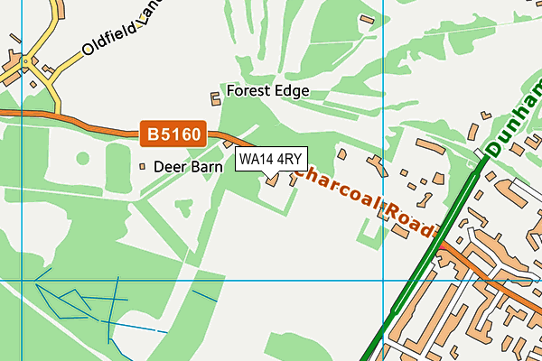 WA14 4RY map - OS VectorMap District (Ordnance Survey) WA14 4RY map - OS VectorMap District (Ordnance Survey)