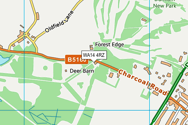 WA14 4RZ map - OS VectorMap District (Ordnance Survey) WA14 4RZ map - OS VectorMap District (Ordnance Survey)