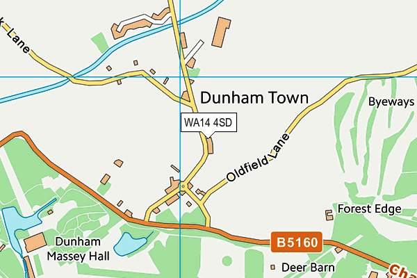 WA14 4SD map - OS VectorMap District (Ordnance Survey) WA14 4SD map - OS VectorMap District (Ordnance Survey)