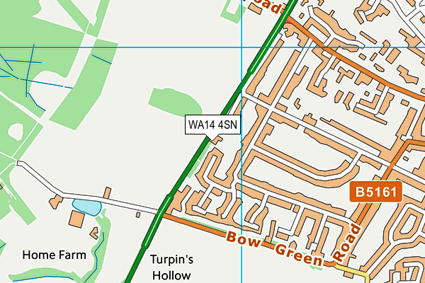 WA14 4SN map - OS VectorMap District (Ordnance Survey) WA14 4SN map - OS VectorMap District (Ordnance Survey)