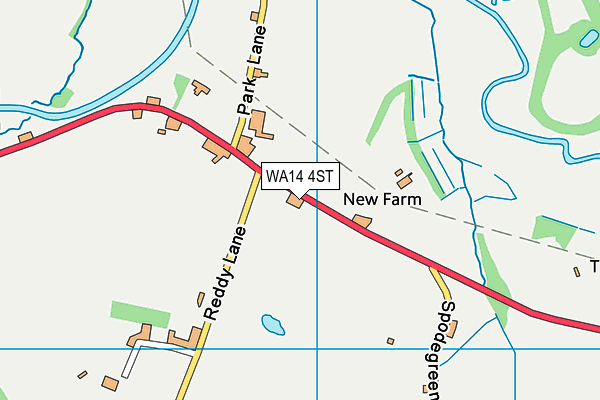 WA14 4ST map - OS VectorMap District (Ordnance Survey) WA14 4ST map - OS VectorMap District (Ordnance Survey)