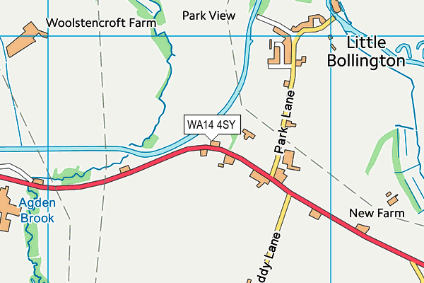 WA14 4SY map - OS VectorMap District (Ordnance Survey)