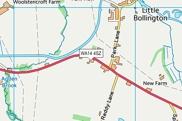 WA14 4SZ map - OS VectorMap District (Ordnance Survey) WA14 4SZ map - OS VectorMap District (Ordnance Survey)