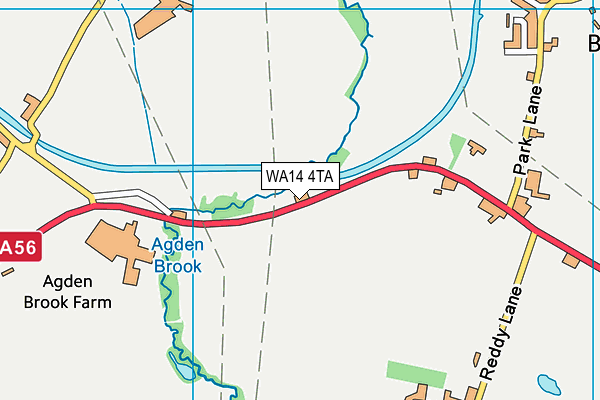 WA14 4TA map - OS VectorMap District (Ordnance Survey) WA14 4TA map - OS VectorMap District (Ordnance Survey)
