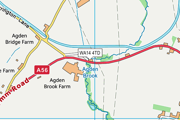 WA14 4TD map - OS VectorMap District (Ordnance Survey) WA14 4TD map - OS VectorMap District (Ordnance Survey)