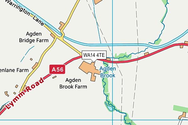 WA14 4TE map - OS VectorMap District (Ordnance Survey) WA14 4TE map - OS VectorMap District (Ordnance Survey)