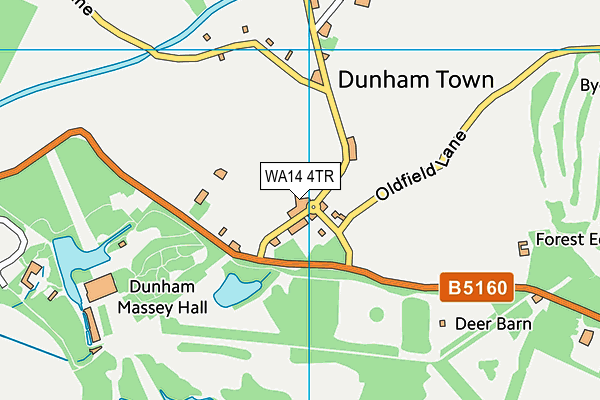 WA14 4TR map - OS VectorMap District (Ordnance Survey) WA14 4TR map - OS VectorMap District (Ordnance Survey)