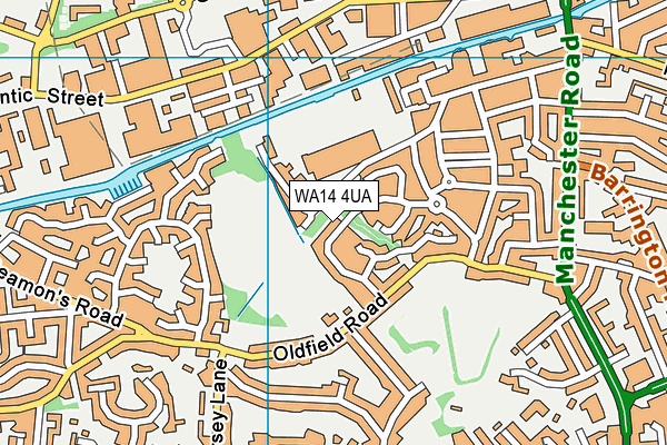 WA14 4UA map - OS VectorMap District (Ordnance Survey) WA14 4UA map - OS VectorMap District (Ordnance Survey)