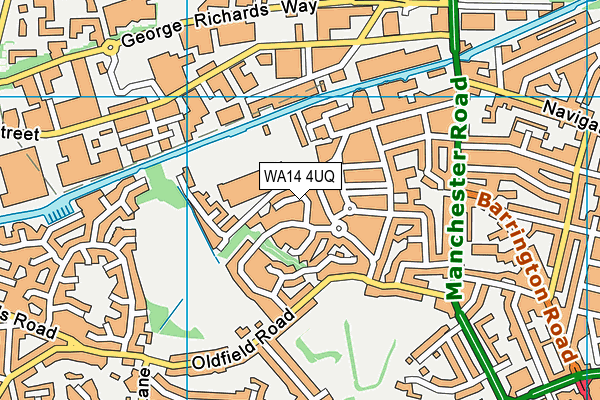 WA14 4UQ map - OS VectorMap District (Ordnance Survey) WA14 4UQ map - OS VectorMap District (Ordnance Survey)