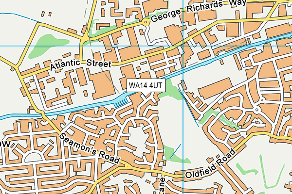 WA14 4UT map - OS VectorMap District (Ordnance Survey) WA14 4UT map - OS VectorMap District (Ordnance Survey)