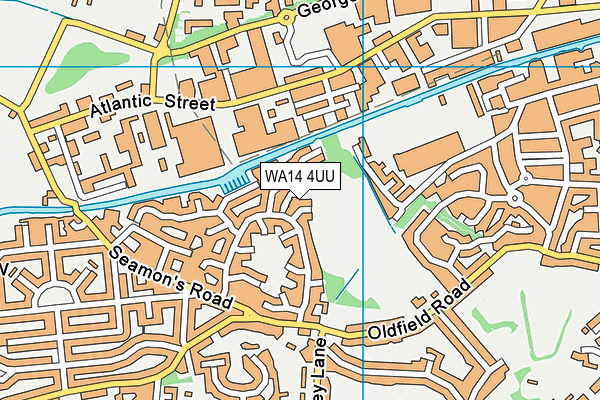 WA14 4UU map - OS VectorMap District (Ordnance Survey) WA14 4UU map - OS VectorMap District (Ordnance Survey)