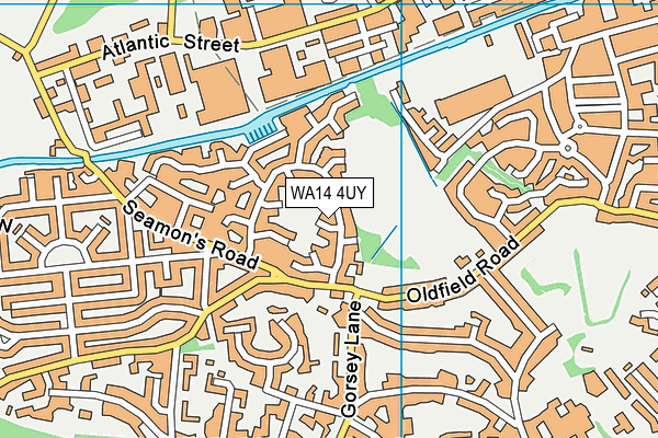 WA14 4UY map - OS VectorMap District (Ordnance Survey) WA14 4UY map - OS VectorMap District (Ordnance Survey)