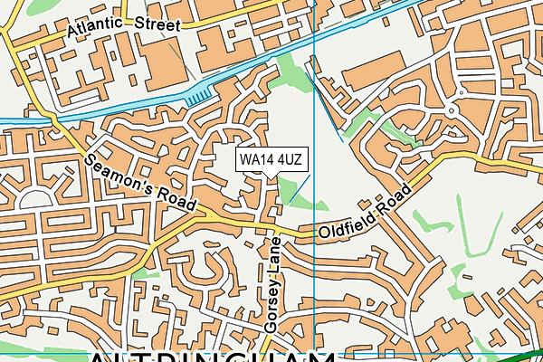 WA14 4UZ map - OS VectorMap District (Ordnance Survey) WA14 4UZ map - OS VectorMap District (Ordnance Survey)