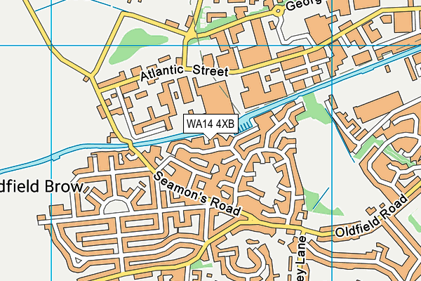 WA14 4XB map - OS VectorMap District (Ordnance Survey) WA14 4XB map - OS VectorMap District (Ordnance Survey)