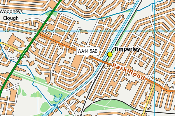 WA14 5AB map - OS VectorMap District (Ordnance Survey) WA14 5AB map - OS VectorMap District (Ordnance Survey)