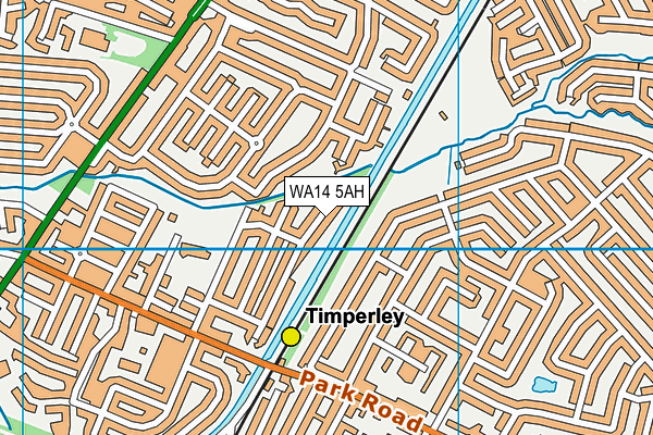WA14 5AH map - OS VectorMap District (Ordnance Survey) WA14 5AH map - OS VectorMap District (Ordnance Survey)