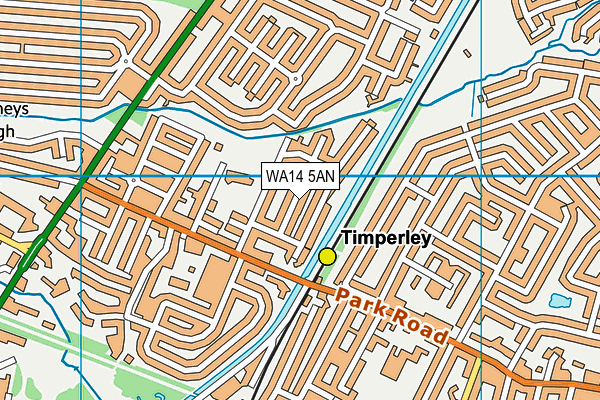 WA14 5AN map - OS VectorMap District (Ordnance Survey) WA14 5AN map - OS VectorMap District (Ordnance Survey)