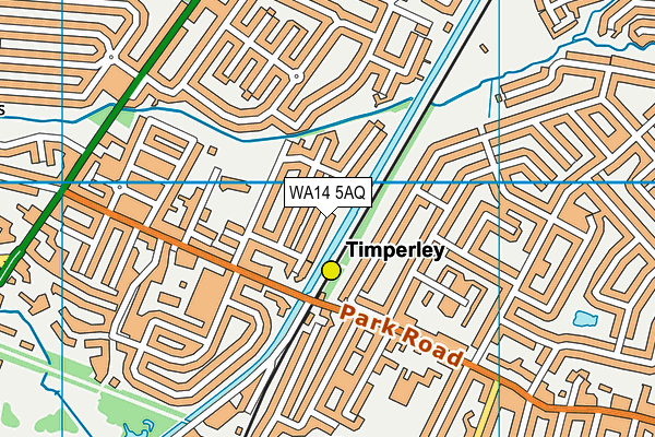 WA14 5AQ map - OS VectorMap District (Ordnance Survey) WA14 5AQ map - OS VectorMap District (Ordnance Survey)