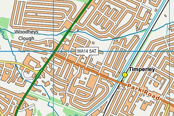 WA14 5AT map - OS VectorMap District (Ordnance Survey) WA14 5AT map - OS VectorMap District (Ordnance Survey)