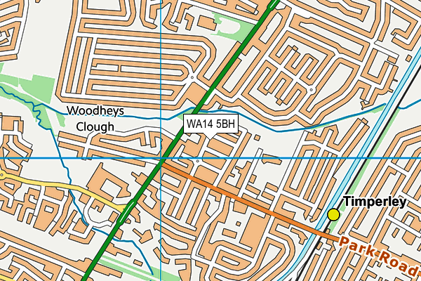 WA14 5BH map - OS VectorMap District (Ordnance Survey) WA14 5BH map - OS VectorMap District (Ordnance Survey)