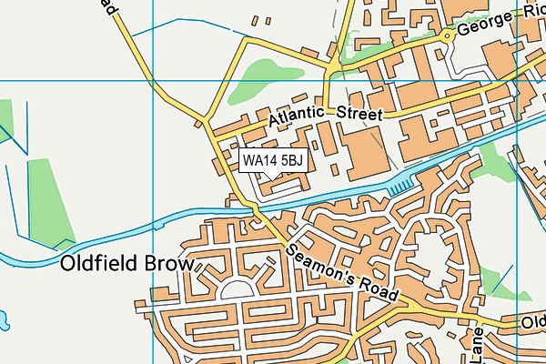 WA14 5BJ map - OS VectorMap District (Ordnance Survey) WA14 5BJ map - OS VectorMap District (Ordnance Survey)