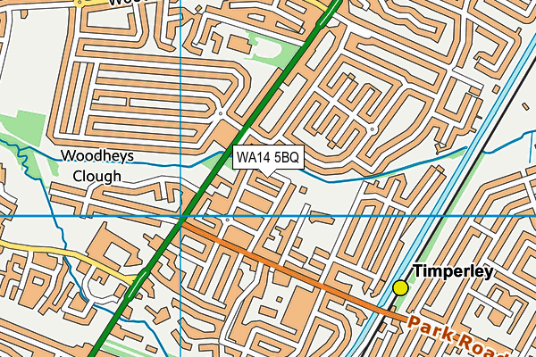 WA14 5BQ map - OS VectorMap District (Ordnance Survey) WA14 5BQ map - OS VectorMap District (Ordnance Survey)