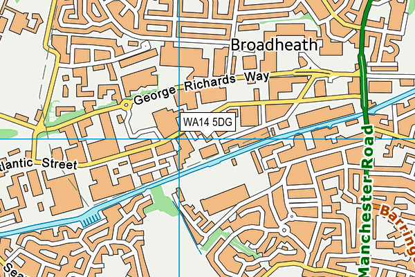 WA14 5DG map - OS VectorMap District (Ordnance Survey) WA14 5DG map - OS VectorMap District (Ordnance Survey)