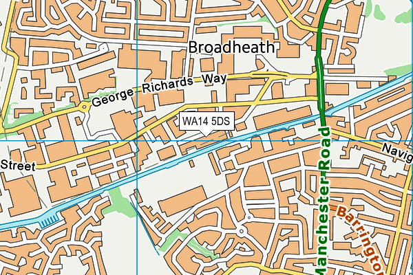 WA14 5DS map - OS VectorMap District (Ordnance Survey) WA14 5DS map - OS VectorMap District (Ordnance Survey)