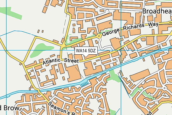 WA14 5DZ map - OS VectorMap District (Ordnance Survey) WA14 5DZ map - OS VectorMap District (Ordnance Survey)