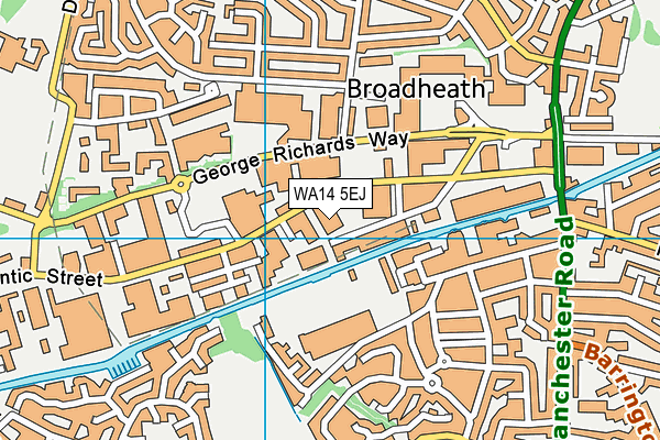 WA14 5EJ map - OS VectorMap District (Ordnance Survey) WA14 5EJ map - OS VectorMap District (Ordnance Survey)
