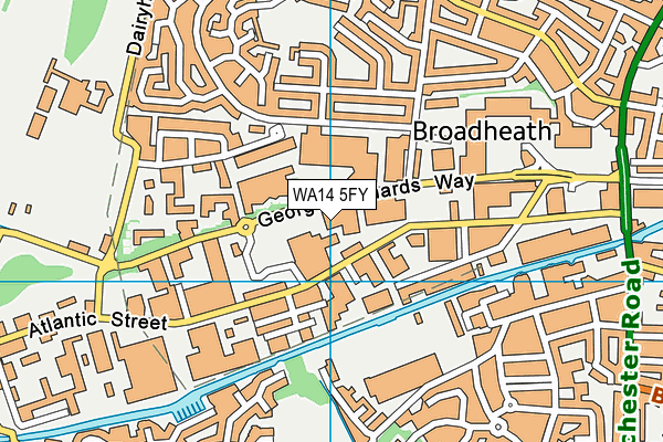 WA14 5FY map - OS VectorMap District (Ordnance Survey) WA14 5FY map - OS VectorMap District (Ordnance Survey)