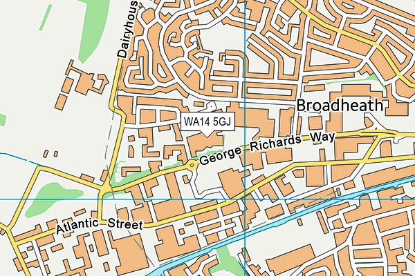 WA14 5GJ map - OS VectorMap District (Ordnance Survey) WA14 5GJ map - OS VectorMap District (Ordnance Survey)