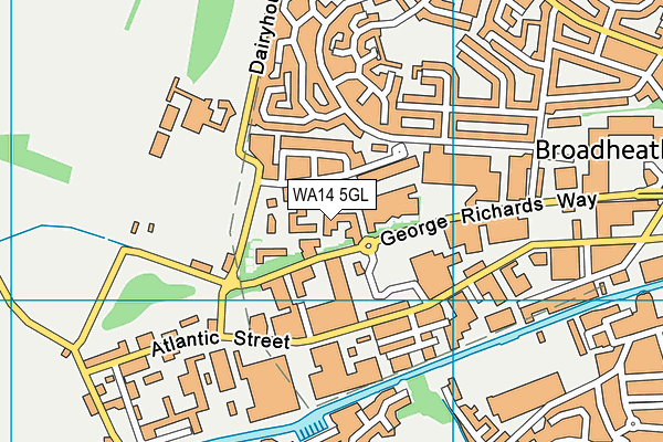 WA14 5GL map - OS VectorMap District (Ordnance Survey) WA14 5GL map - OS VectorMap District (Ordnance Survey)